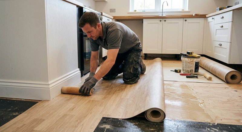 Sheet Linoleum Installation in Arlington, MA